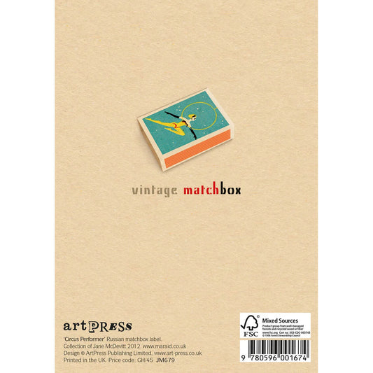 Circus Performer Vintage Matchbox Greeting Card