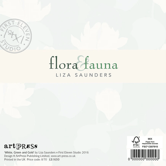 White, Green and Gold Liza Saunders Greeting Card | The Jewellery Stop