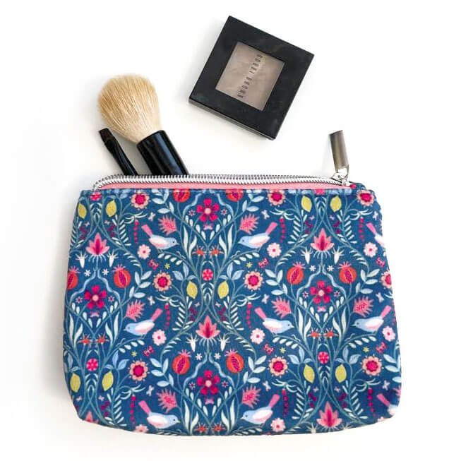 Blue Scandi Print Velvet Coin Purse | The Jewellery Stop