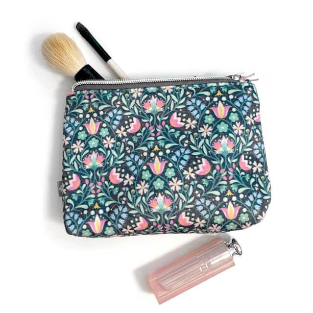 Grey Scandi Print Velvet Coin Purse | The Jewellery Stop