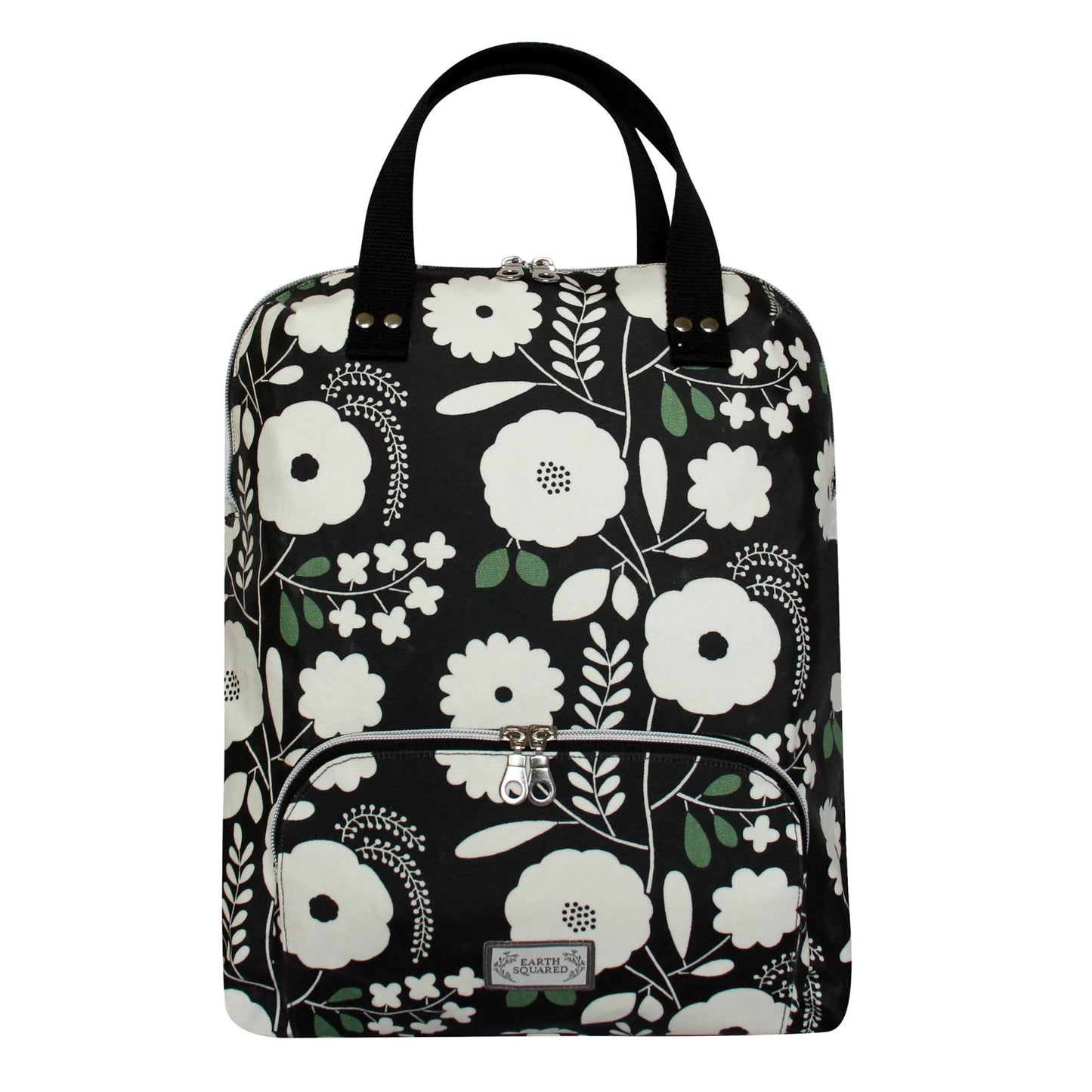 Black and White Floral Oil Cloth Backpack | The Jewellery Stop