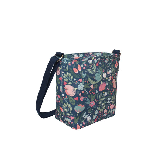 Blue Floral Canvas Brooke Bag