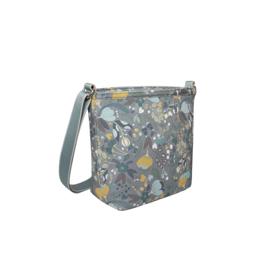 Grey Floral Canvas Brooke Bag
