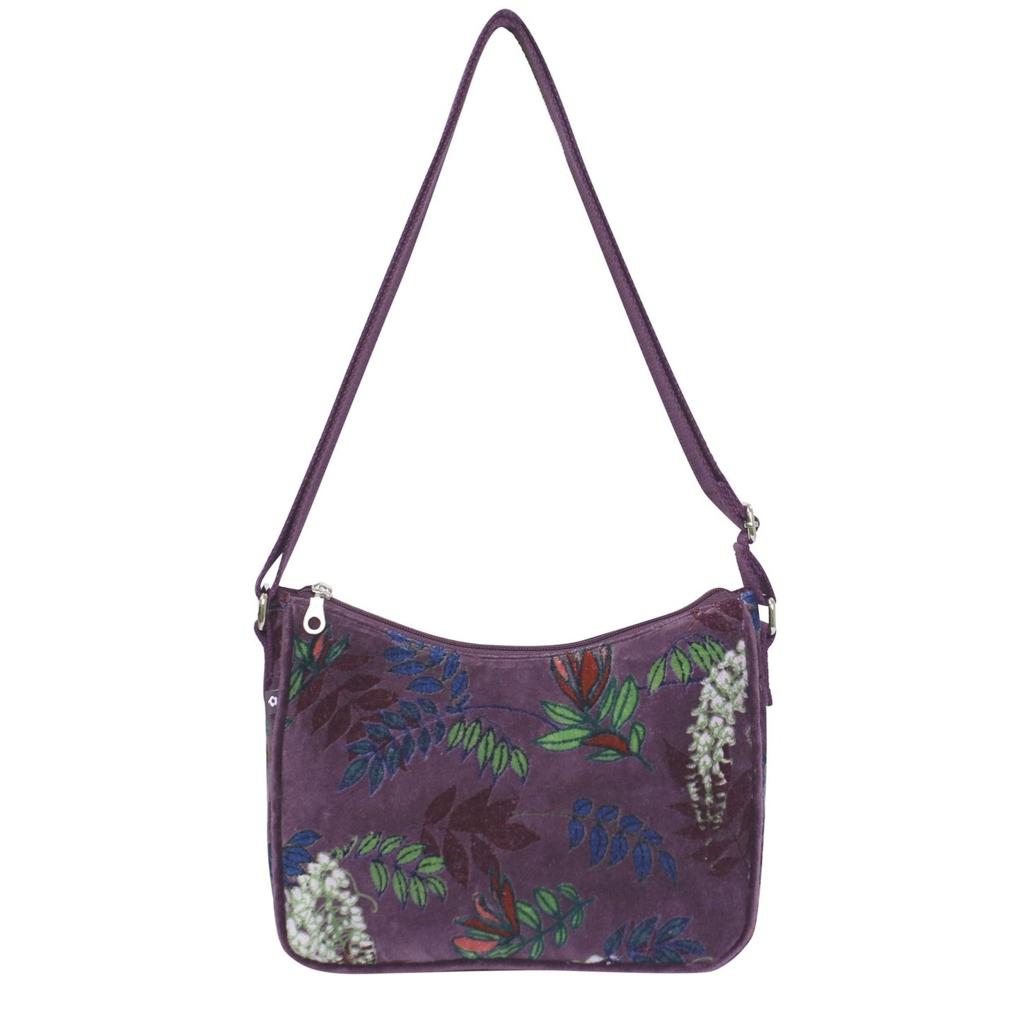 Aubergine Botanical Velvet Emily Bag | The Jewellery Stop