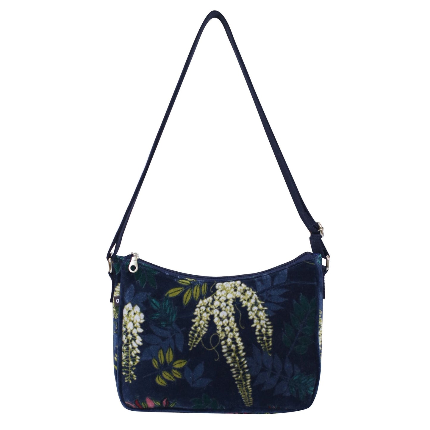 Navy Botanical Velvet Emily Bag | The Jewellery Stop