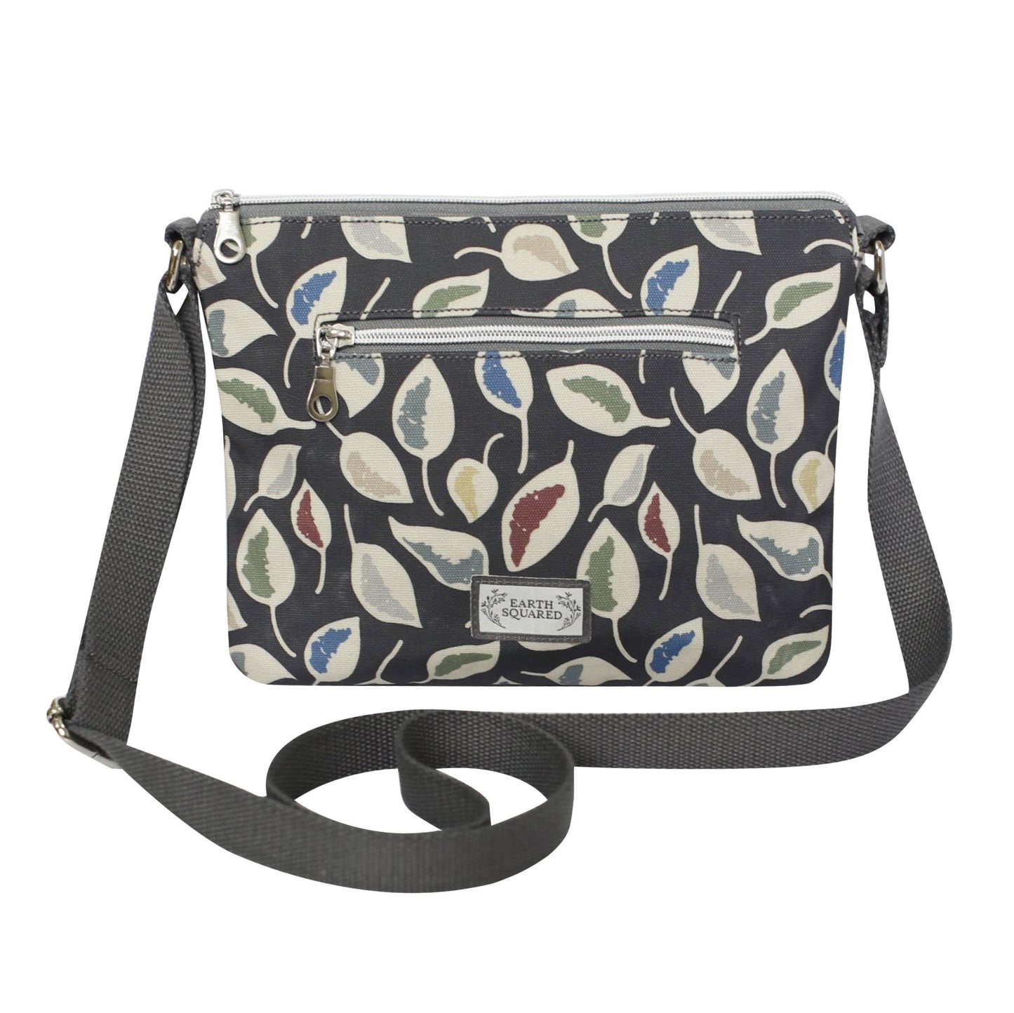 Grey Leaf Oil Cloth Messenger Bag | The Jewellery Stop
