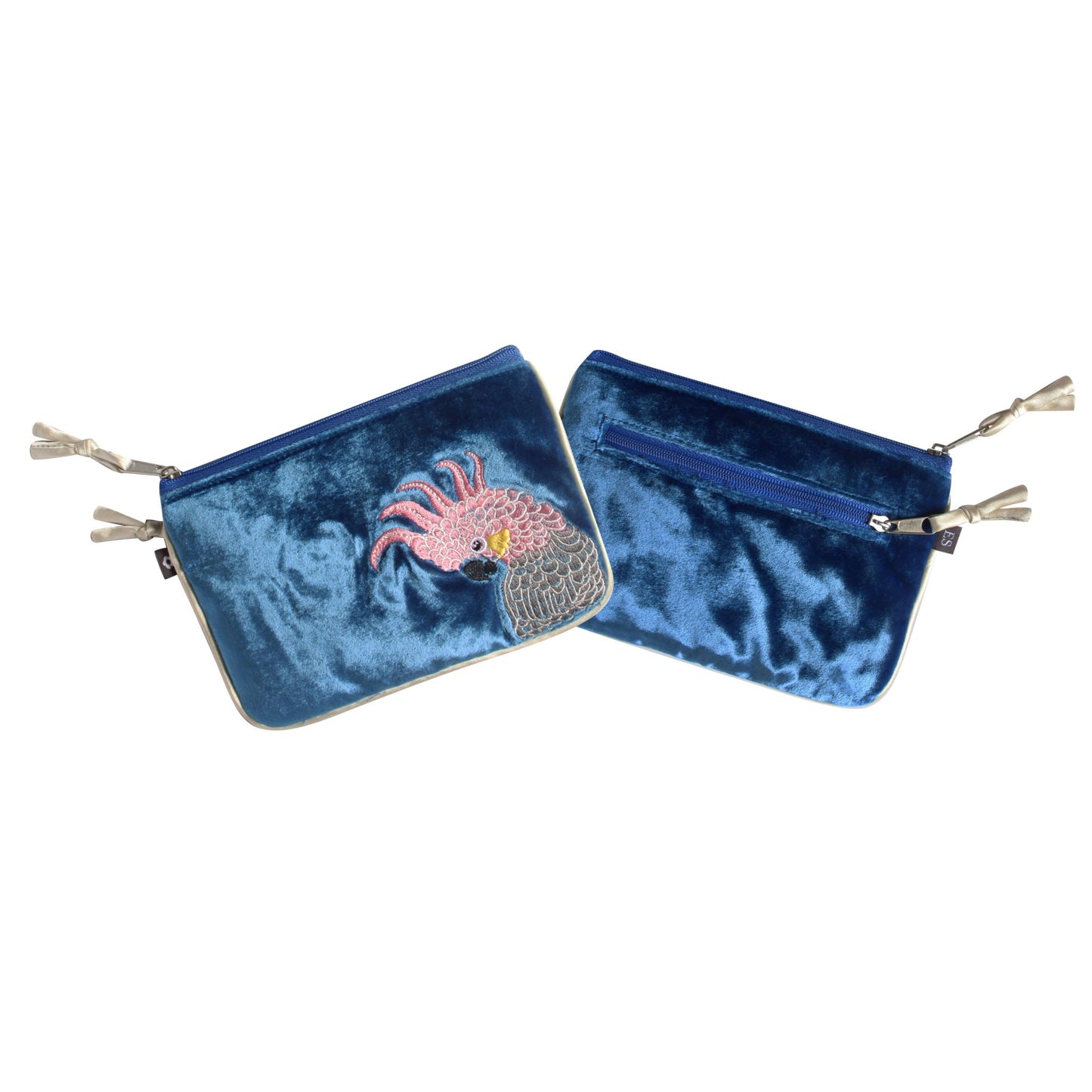Blue Parrot Silk Velvet Juliet Purse | The Jewellery Stop