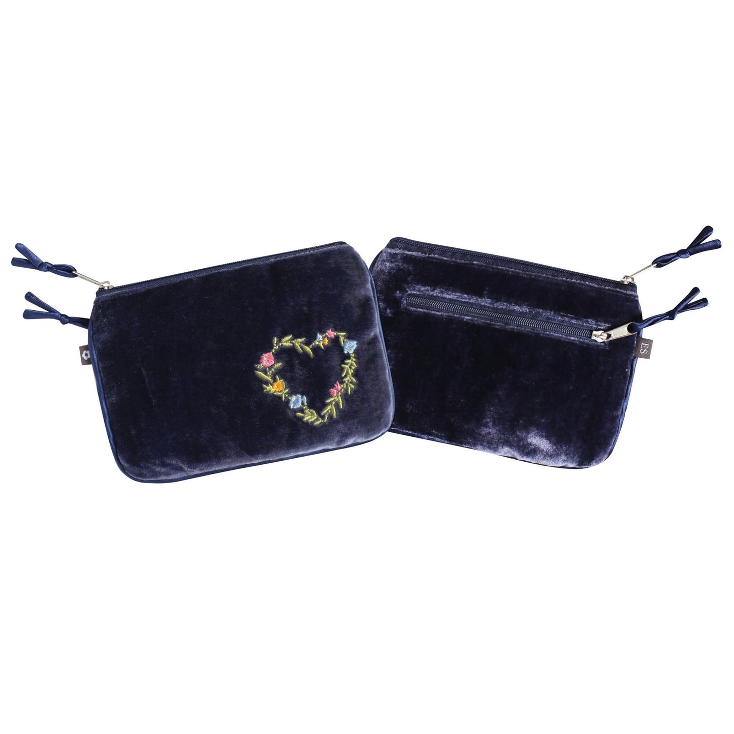 Navy Heart Velvet Juliet Purse | The Jewellery Stop