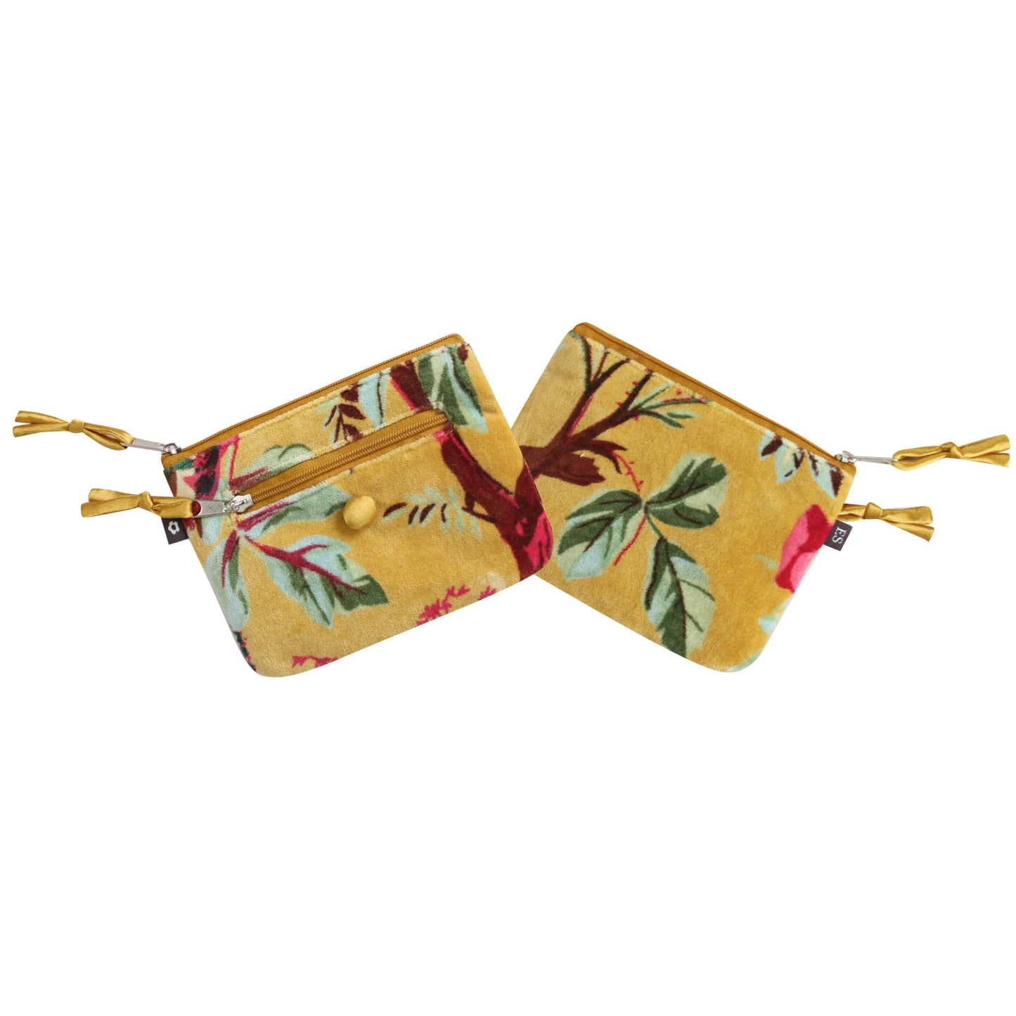 Mustard Botanical Velvet Emily Purse | The Jewellery Stop
