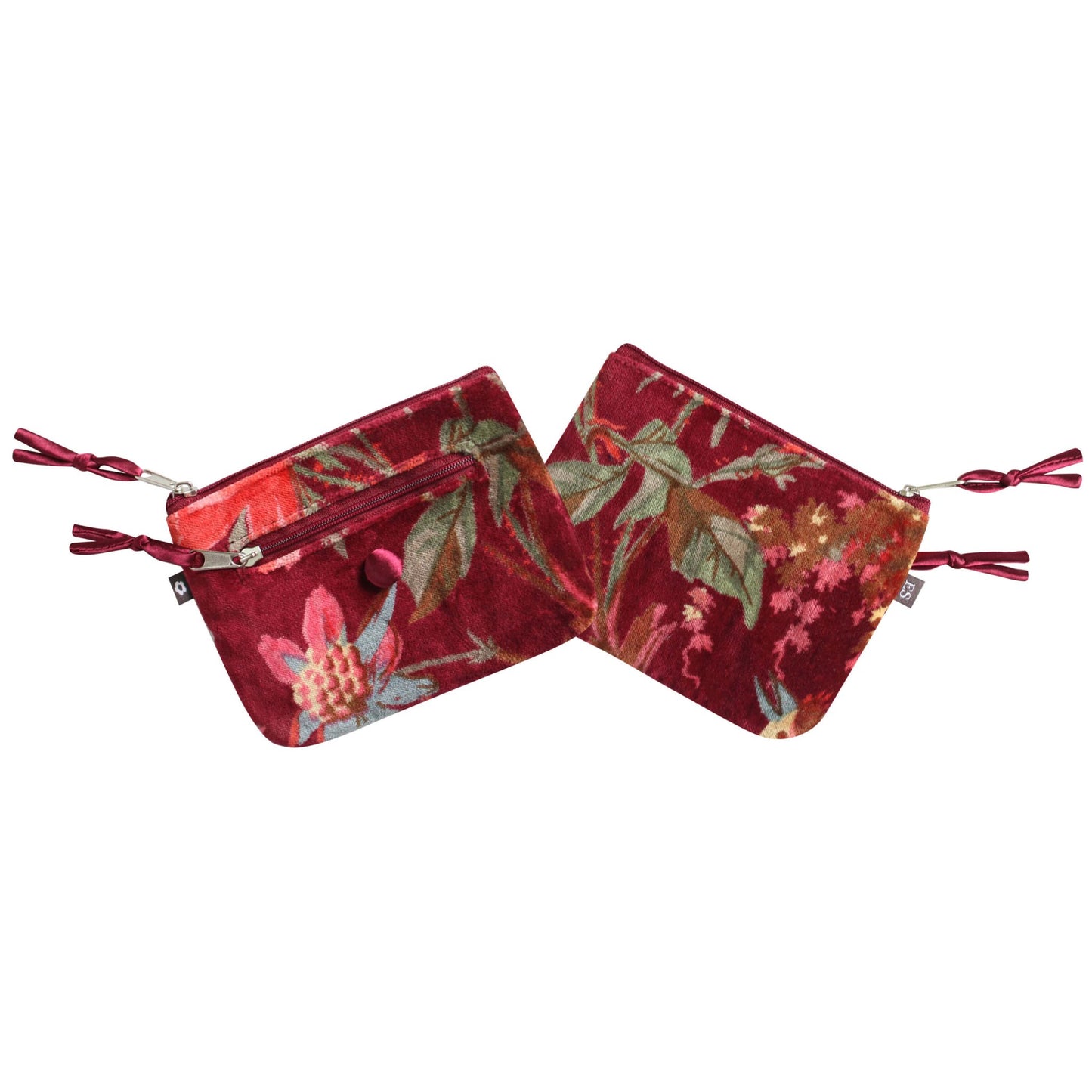 Red Botanical Velvet Emily Purse | The Jewellery Stop