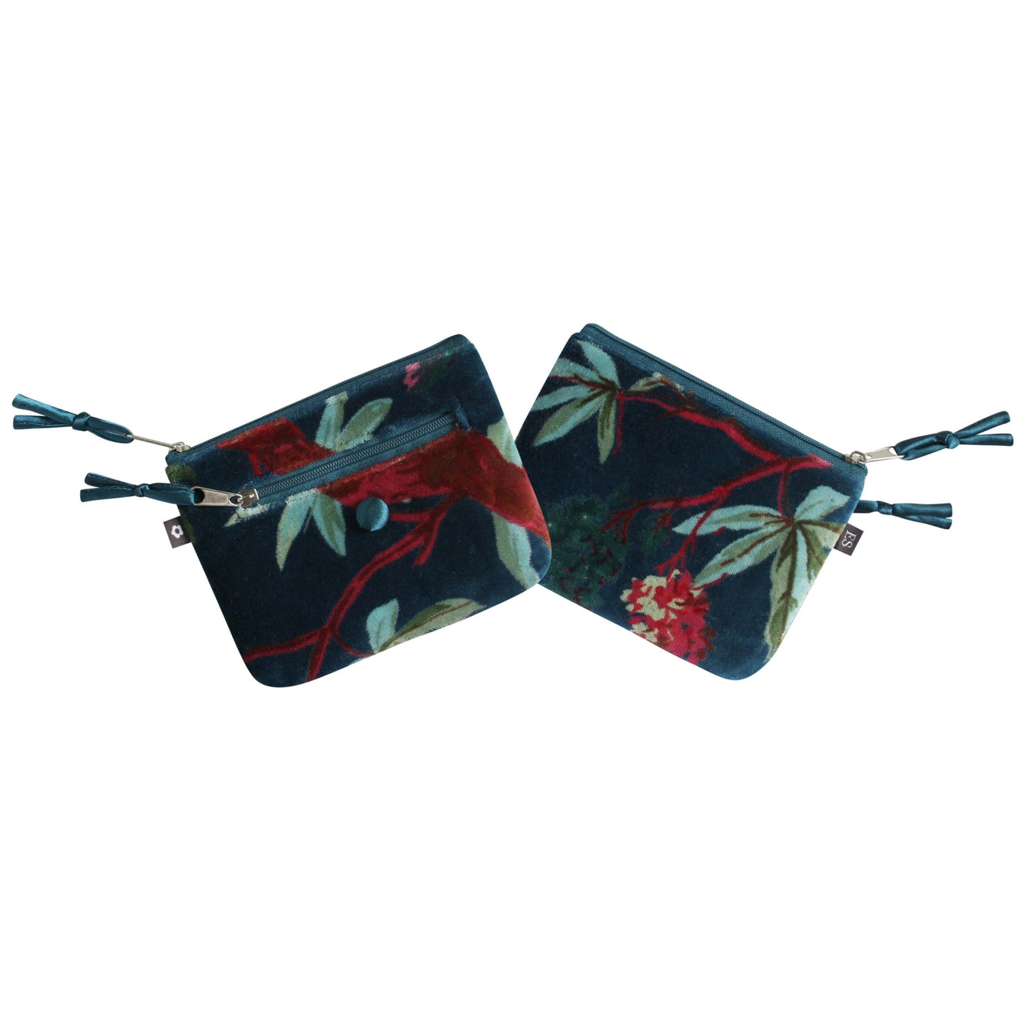 Teal Botanical Velvet Emily Purse | The Jewellery Stop