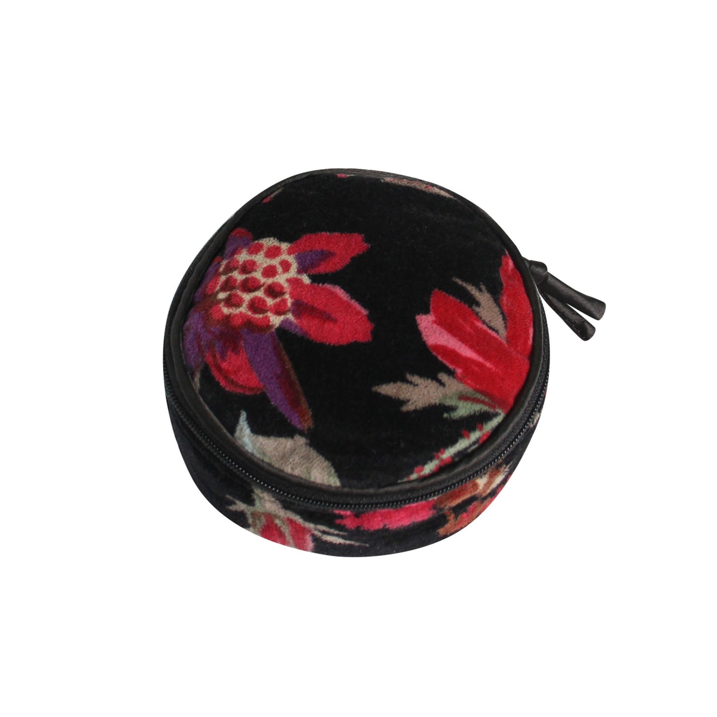 Black Botanical Velvet Jewellery Pouch | The Jewellery Stop