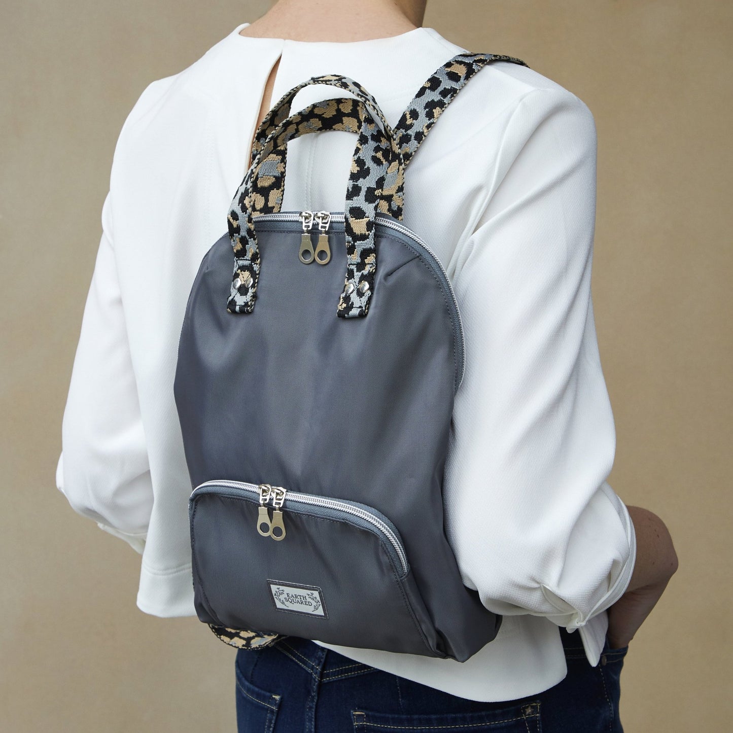 Grey Leopard Voyage Alice Backpack | The Jewellery Stop