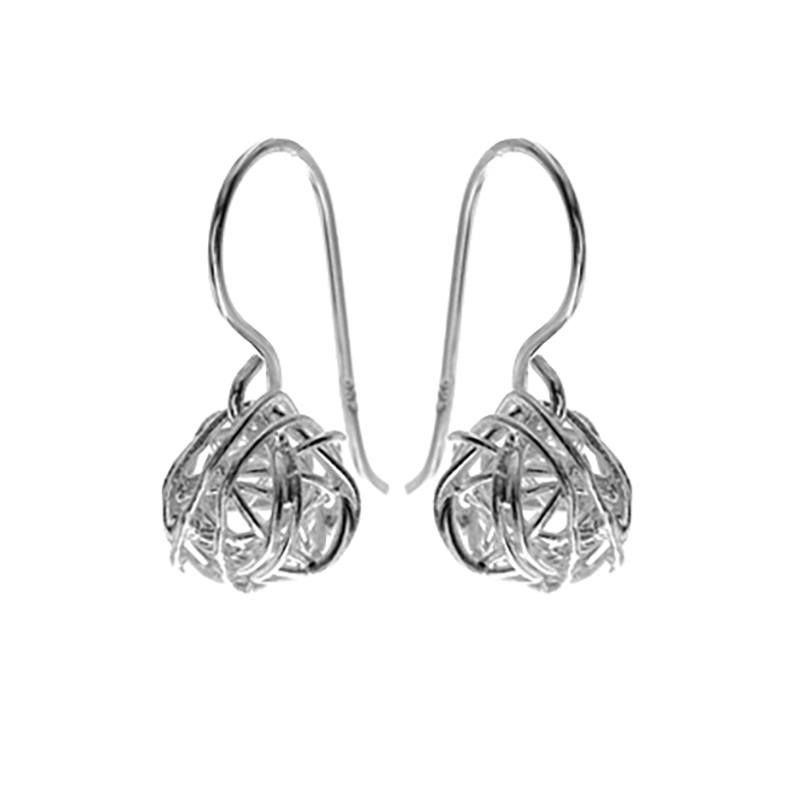 Sterling Silver Wire Nest Fish Hook Earrings | The Jewellery Stop