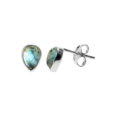 Sterling Silver Labradorite Teardrop Stud Earrings | The Jewellery Stop