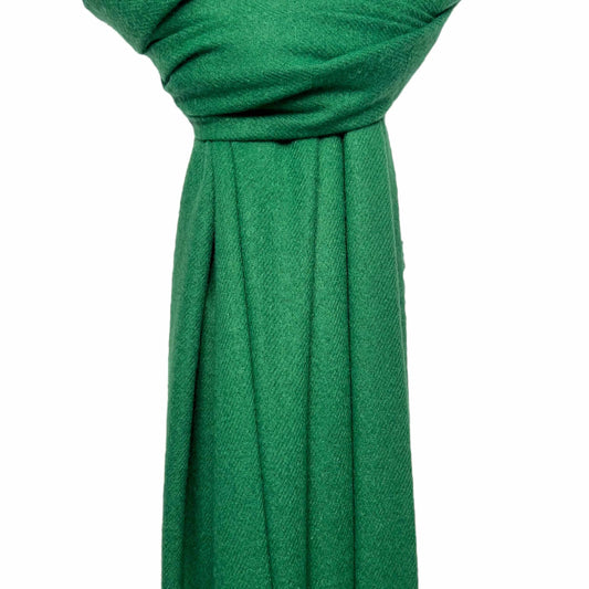 Green Plain Wool Mix Scarf