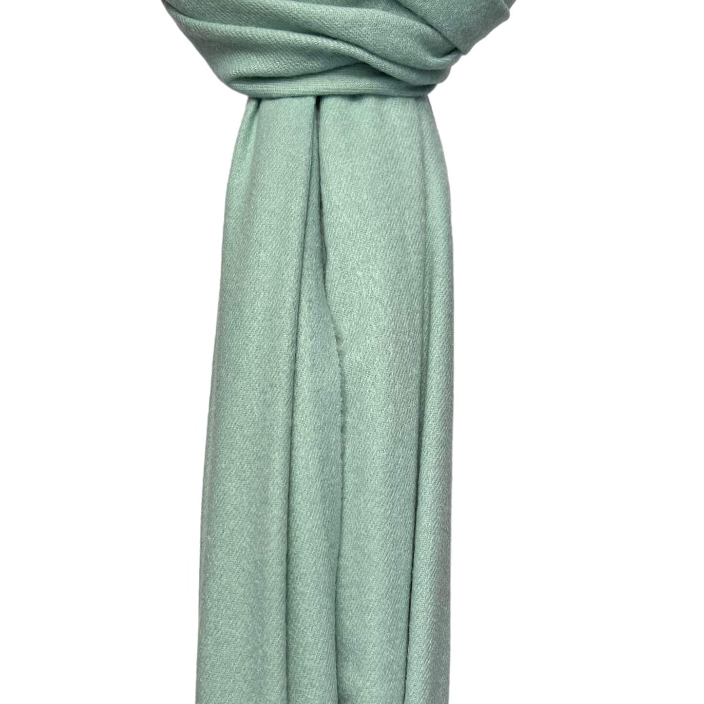 Duck Egg Plain Wool Mix Scarf