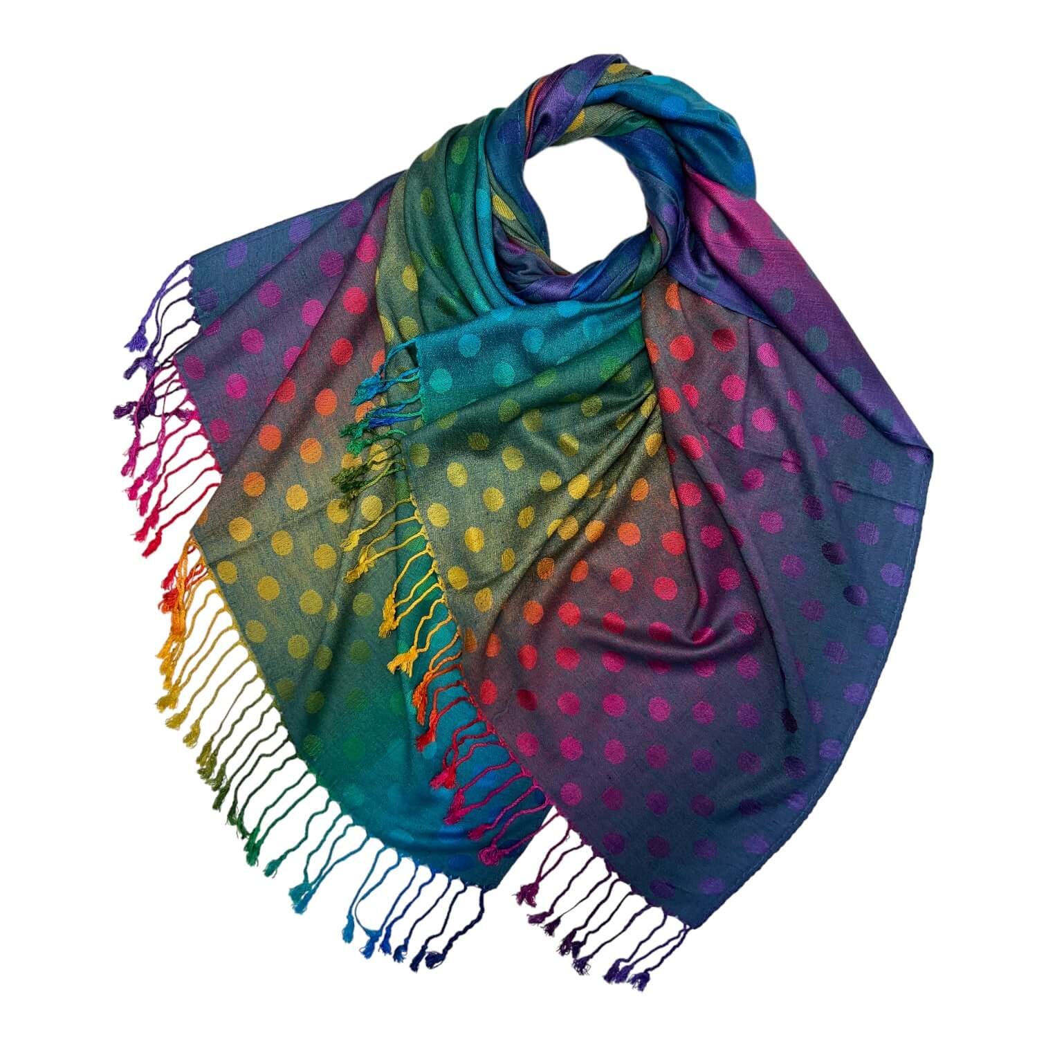 Dots & Flower Pashmina - BLACK KHAKI (Pack of 12)