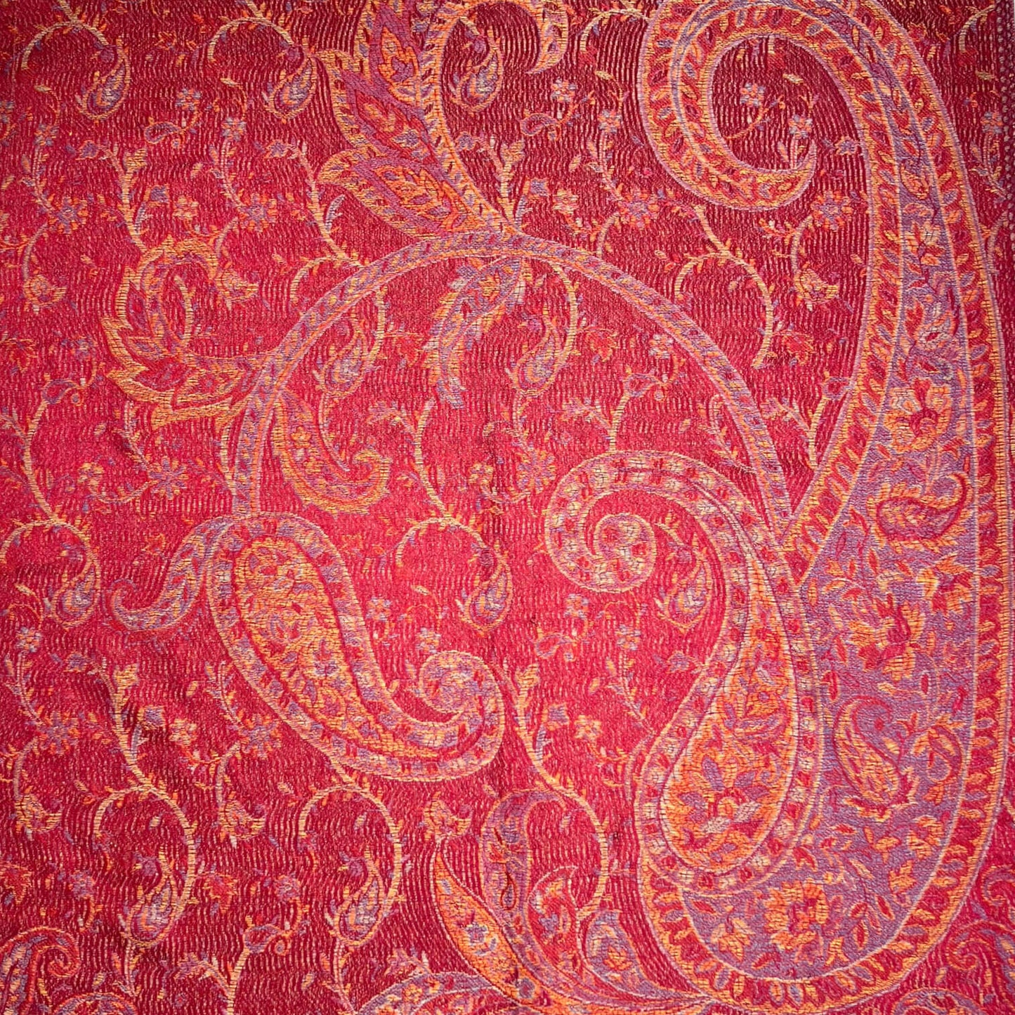 Red Jacquard Paisley Pashmina | The Jewellery Stop