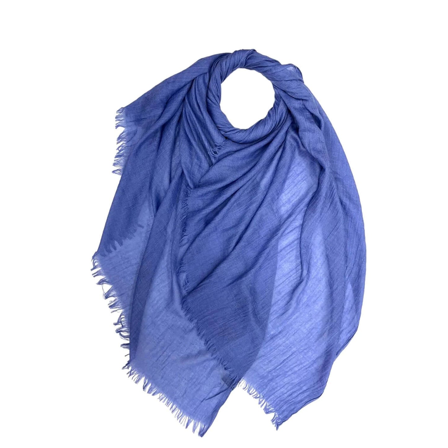 Cornflower Cotton Blend Plain Scarf