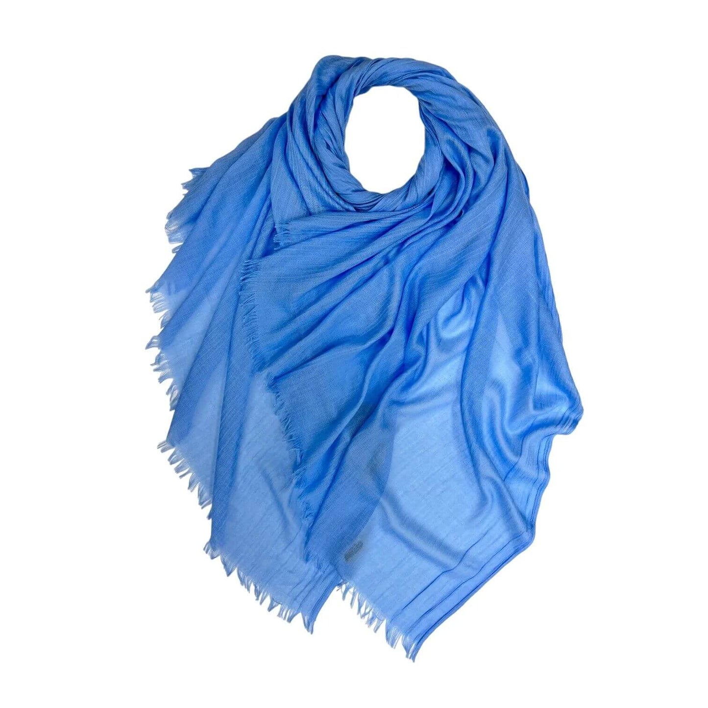 Sky Blue Cotton Blend Plain Scarf | The Jewellery Stop