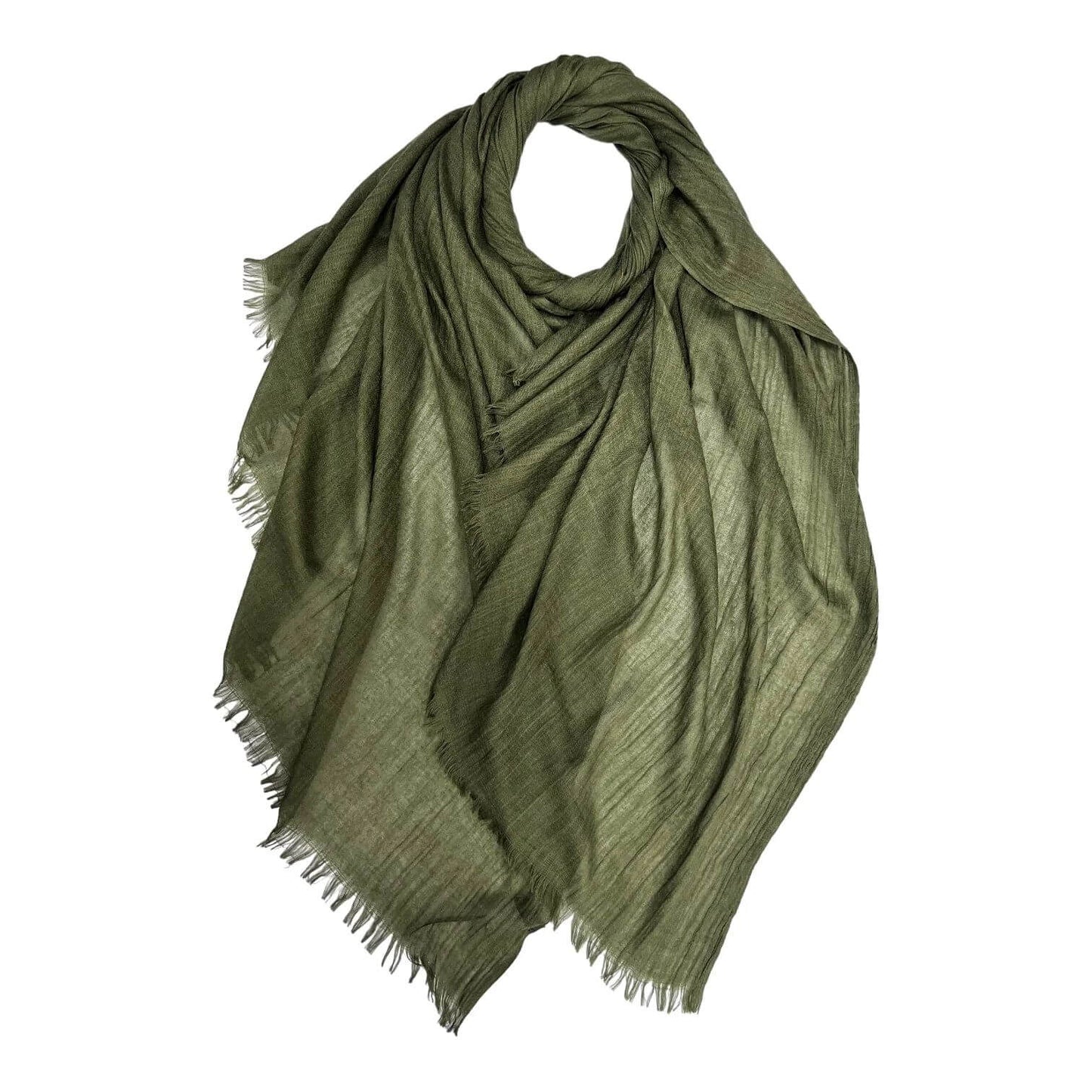 Khaki Cotton Blend Plain Scarf