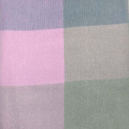 Pastels Classic Check Print Wool Mix Winter Scarf