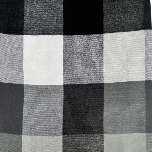 Black Classic Check Print Wool Mix Winter Scarf