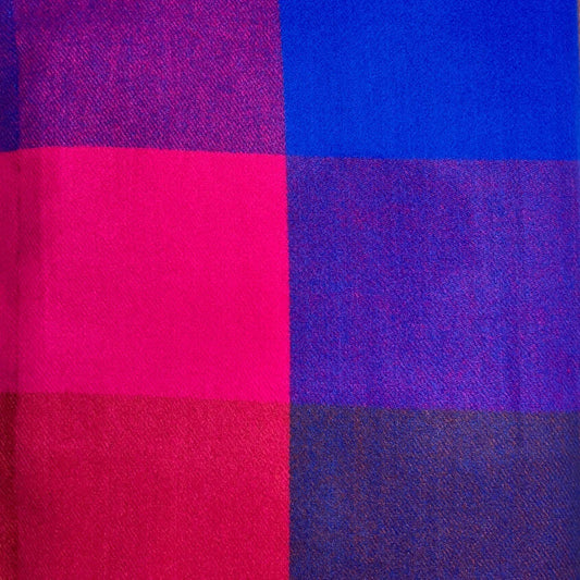 Festive Classic Check Print Wool Mix Winter Scarf