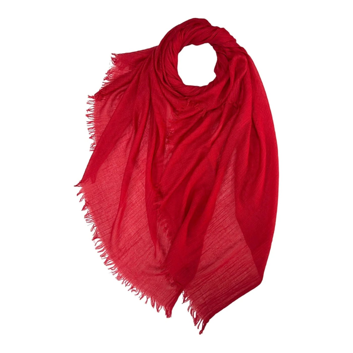 Scarlet Red Cotton Blend Plain Scarf | The Jewellery Stop