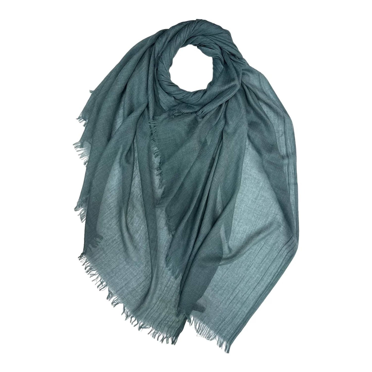 Ocean Teal Cotton Blend Plain Scarf | The Jewellery Stop