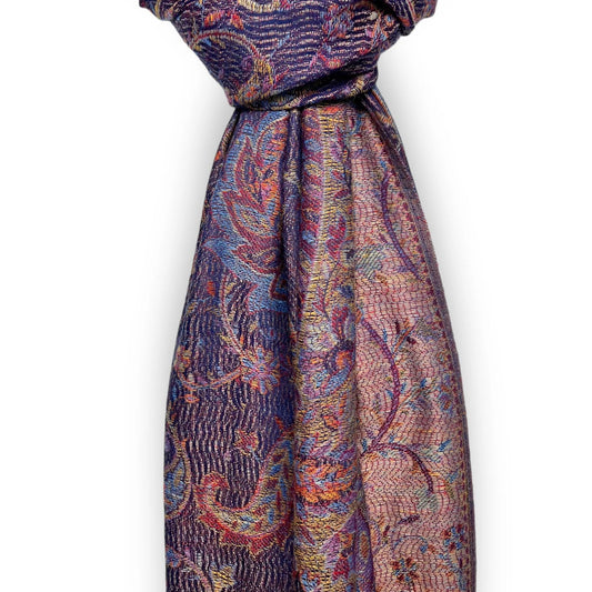 Midnight Jacquard Paisley Pashmina