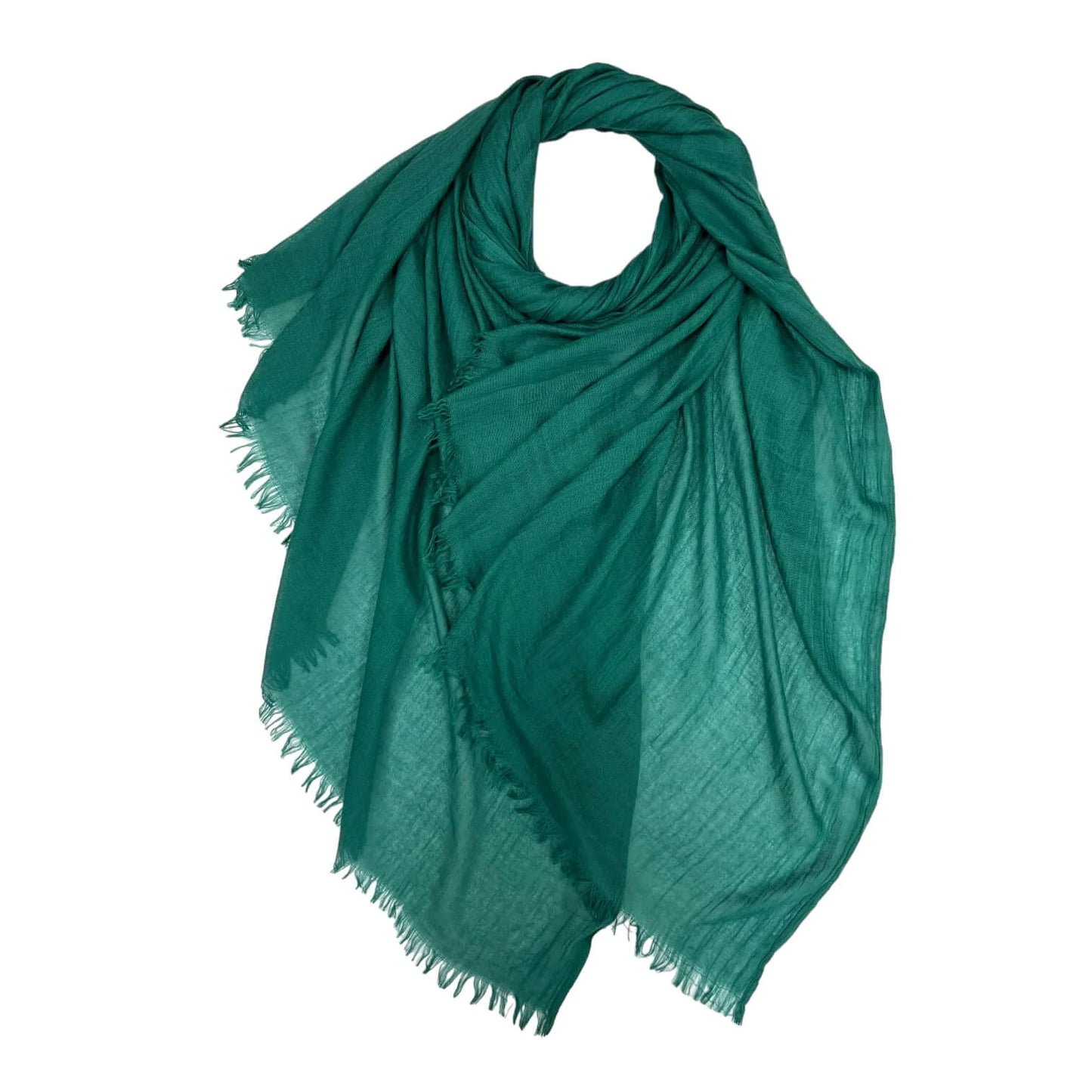 Persian Green Cotton Blend Plain Scarf | The Jewellery Stop