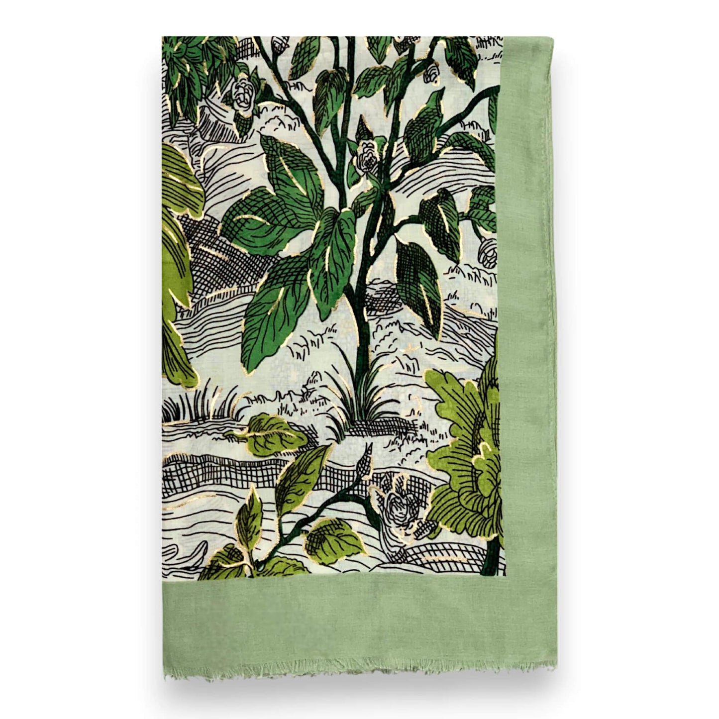 Green Nature Art Print Scarf | The Jewellery Stop