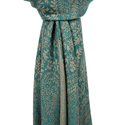 Green Classic Paisley Pashmina Scarf