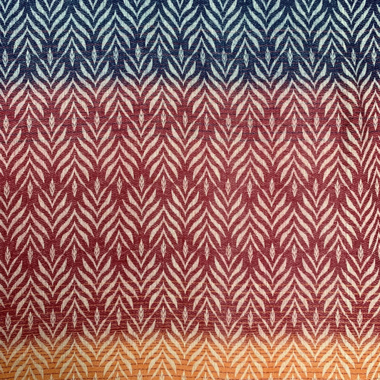 Terracotta Leaf Print Ombre Winter Scarf