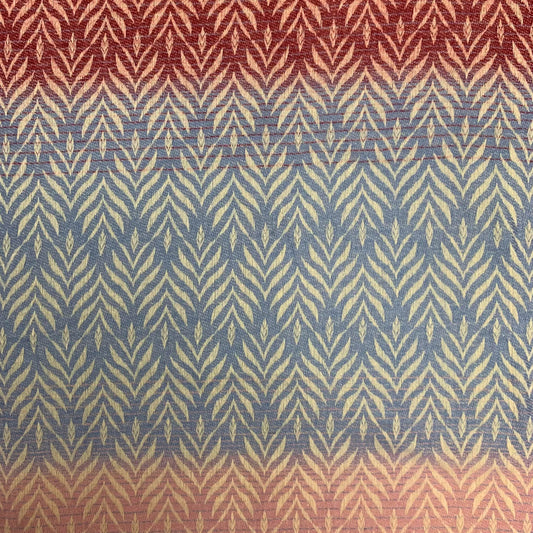 Blue Leaf Print Ombre Winter Scarf
