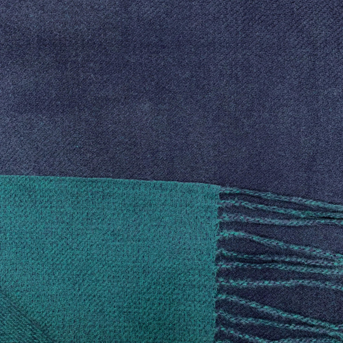 Dark Teal Premium Two-Tone Cashmere Blend Winter Scarf