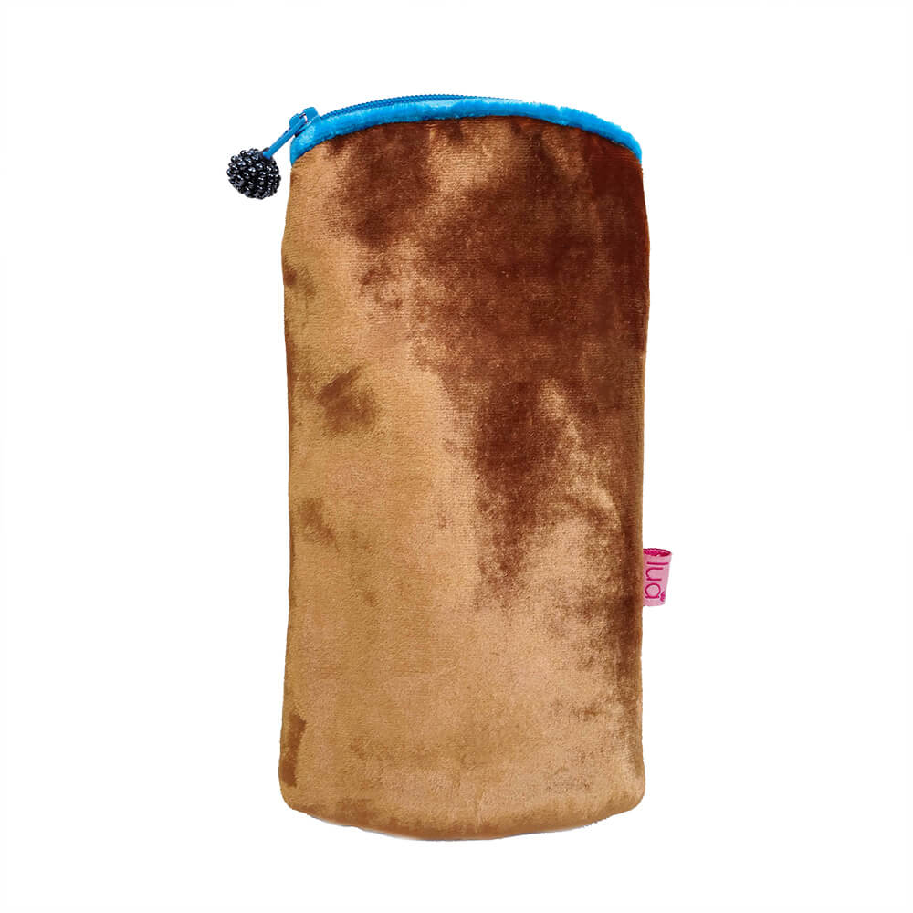 Burnt Orange Velvet Glasses Purse