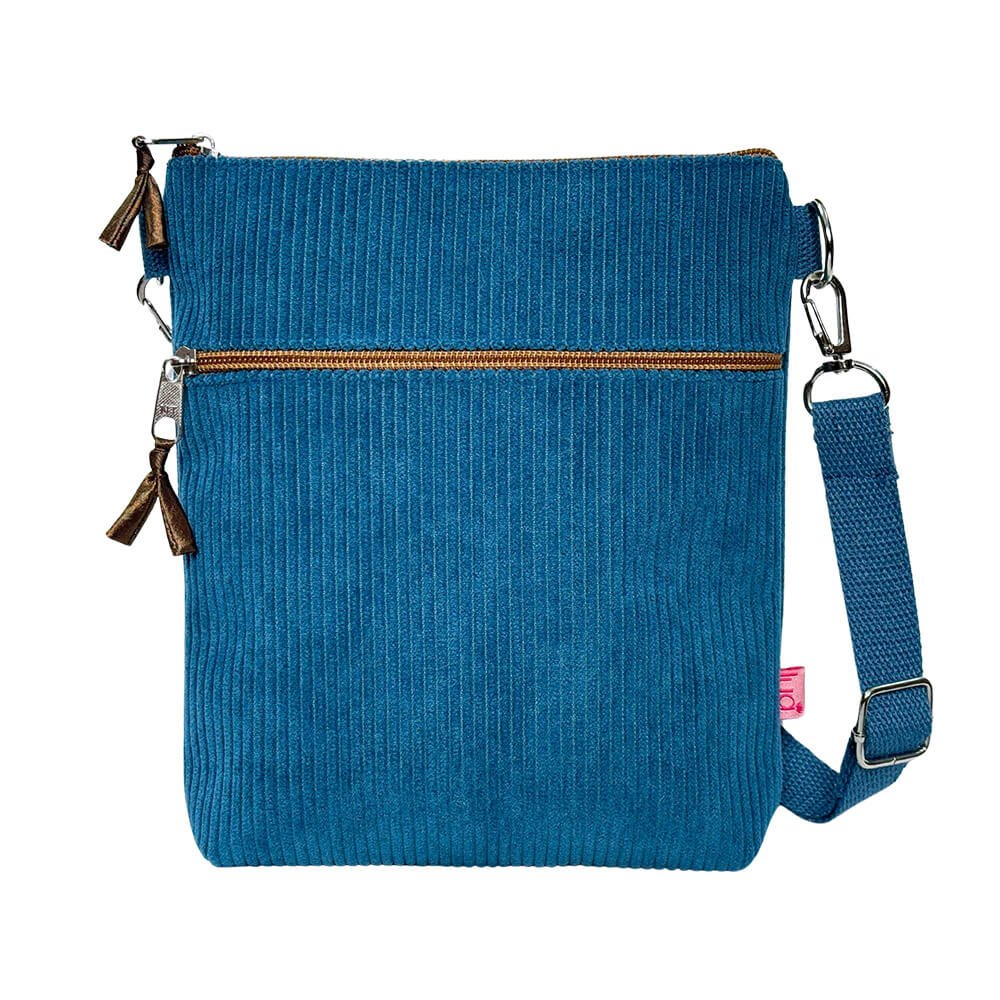 Teal Corduroy Cross Body Bag | The Jewellery Stop