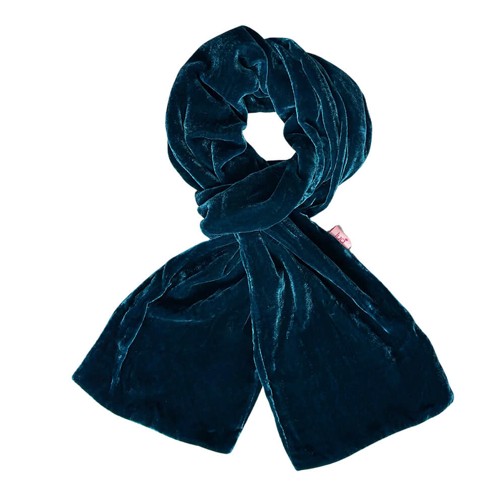 Teal Plain Velvet Scarf | The Jewellery Stop