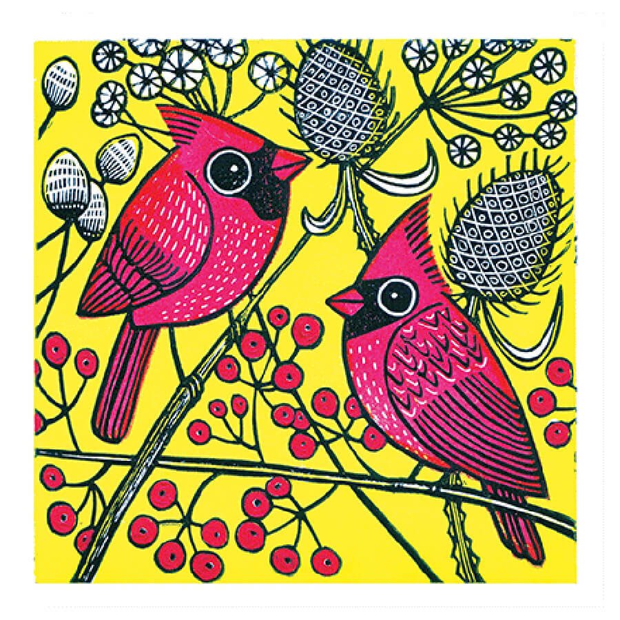 Red Cardinals Greeting Card | The Jewellery Stop