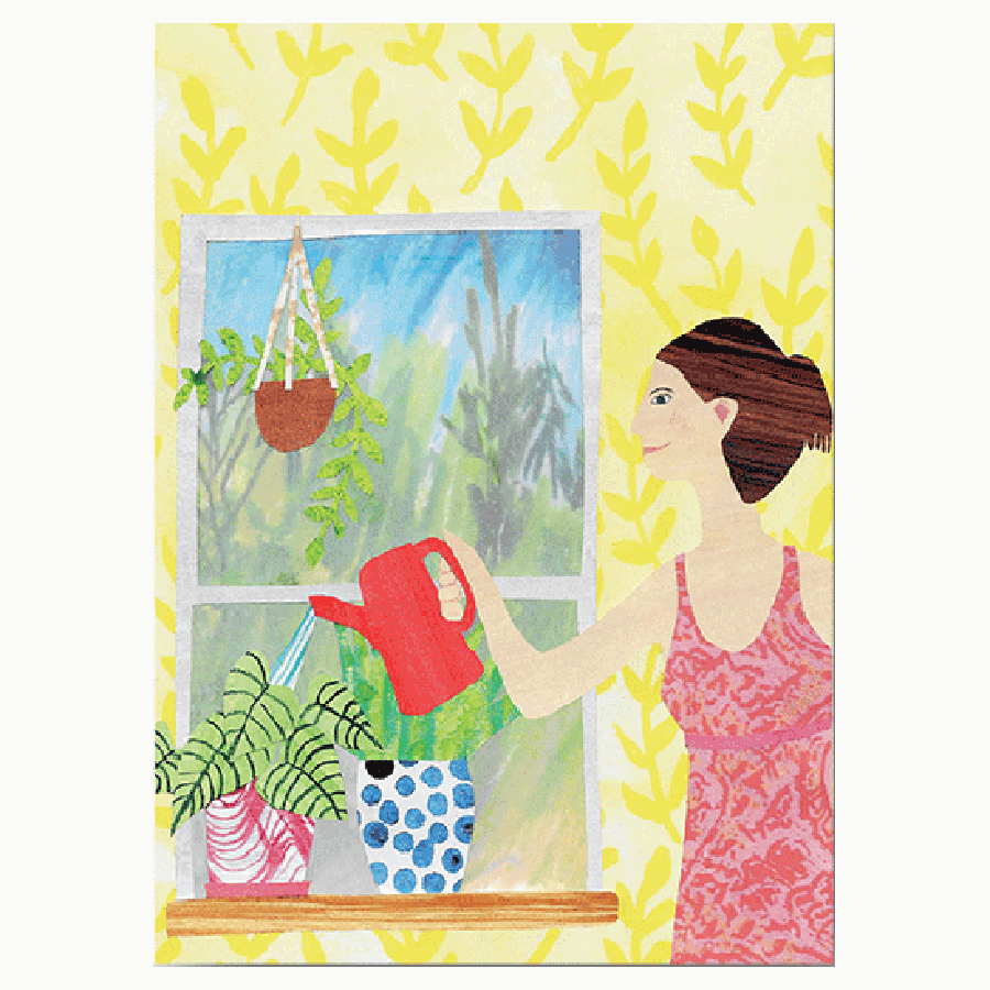 Watering The Plants Greeting Card | The Jewellery Stop