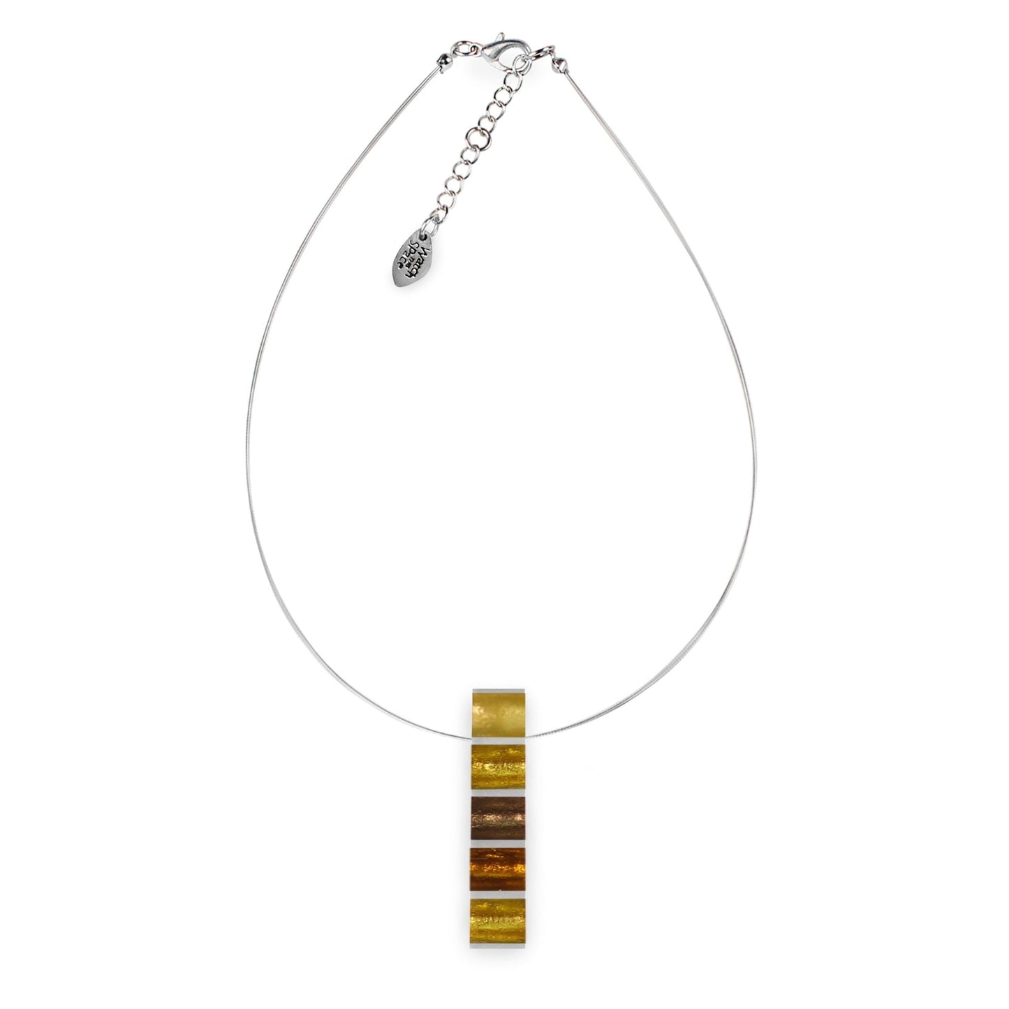 Palomino Pewter Stripes Shiny Pendant | The Jewellery Stop