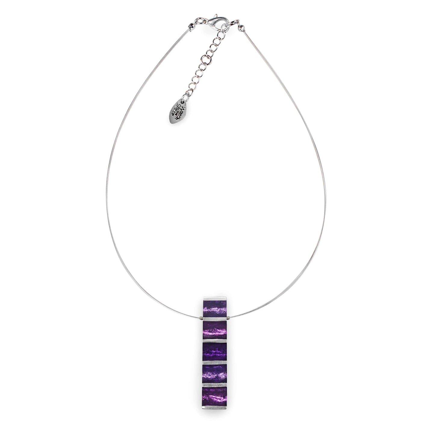 Sweetpea Pewter Stripes Shiny Pendant | The Jewellery Stop