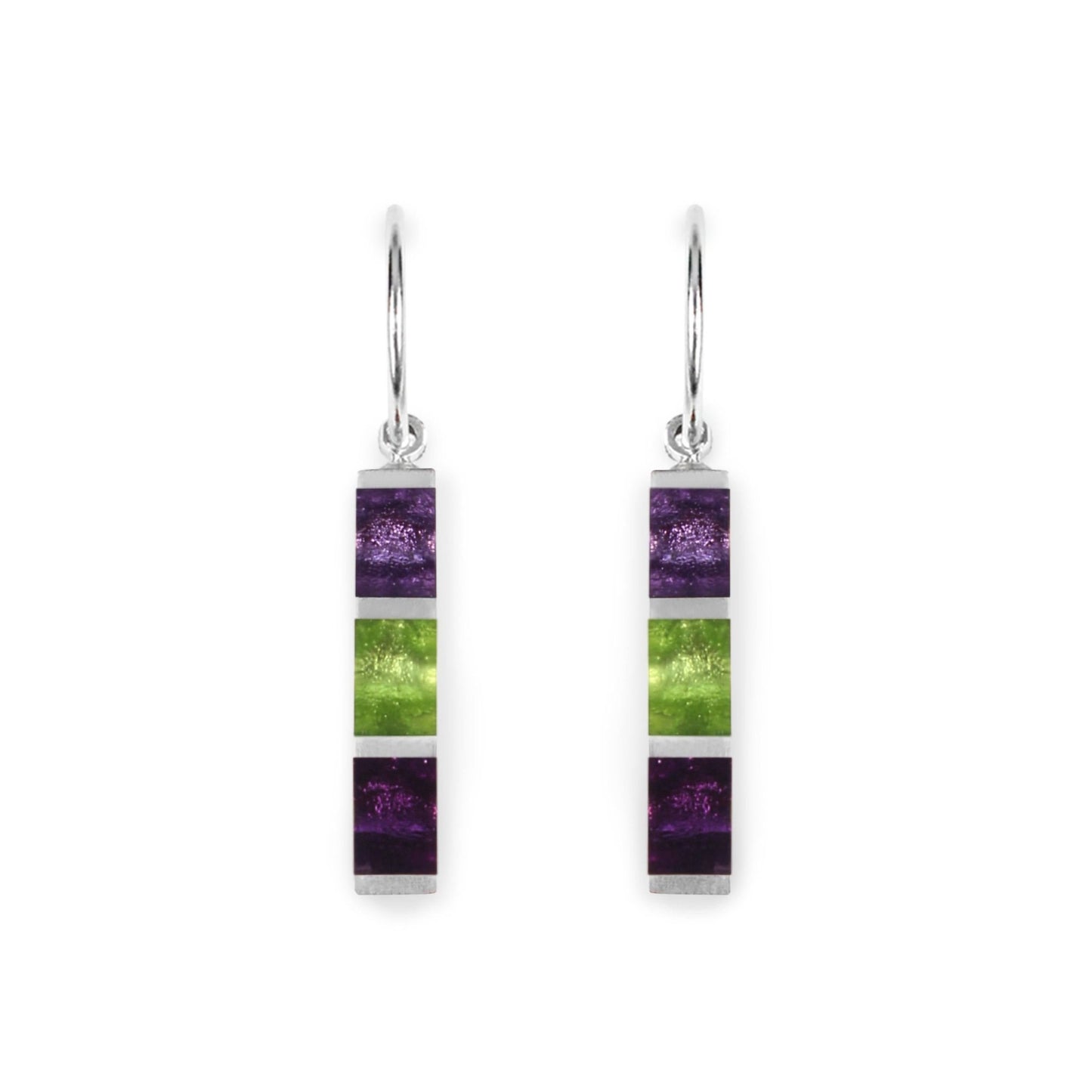 Nessie Pewter Stripes Shiny Creole Earrings | The Jewellery Stop