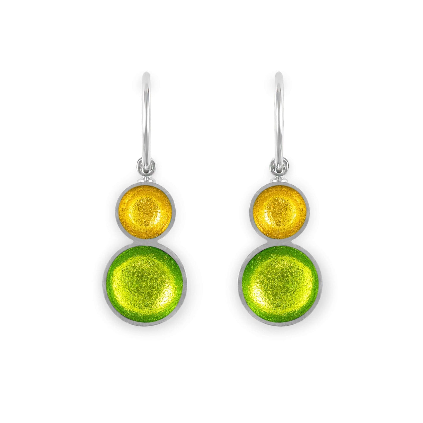 Citrus Bubble Extravaganza Shiny Double drop Creole Earrings | The Jewellery Stop