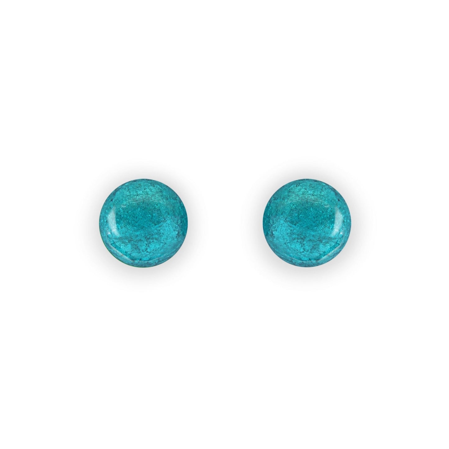 Verdigris Cabouchon Shiny Small Stud Earrings | The Jewellery Stop