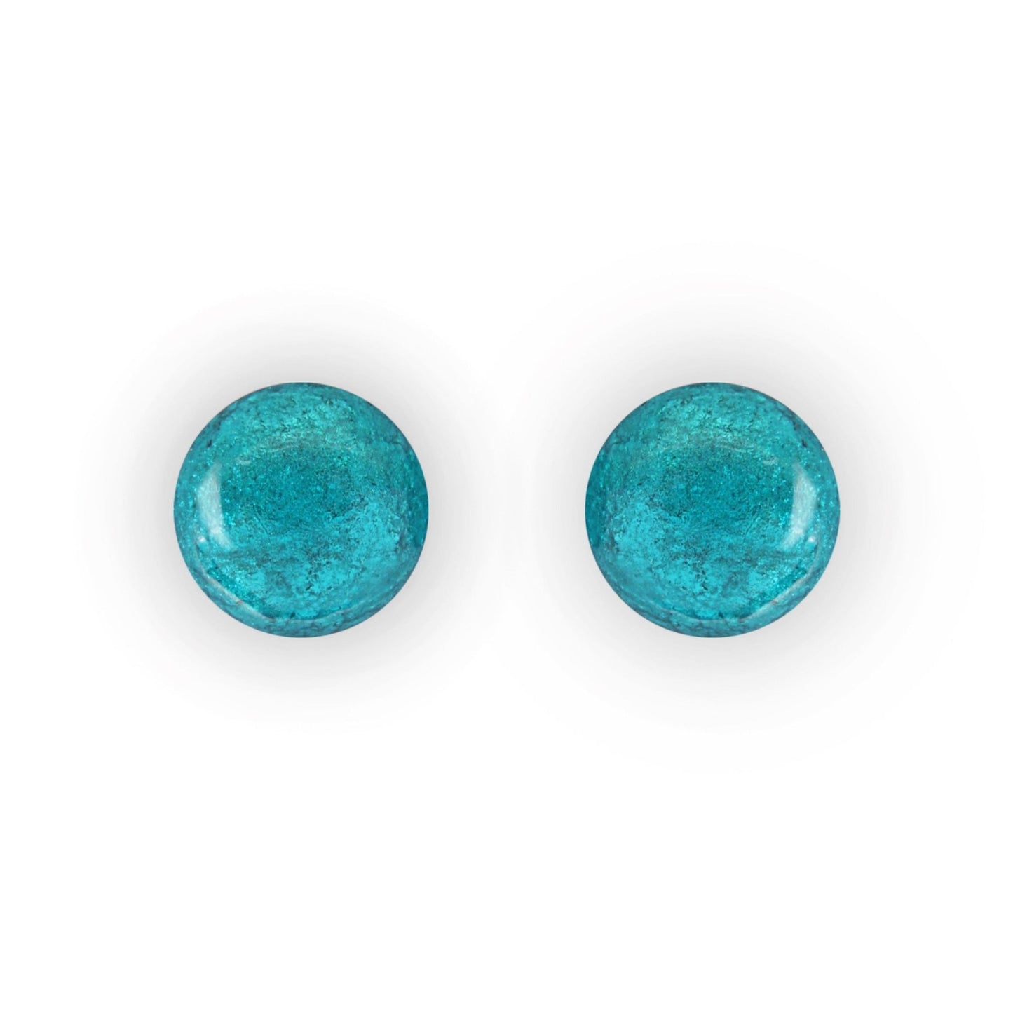 Verdigris Cabouchon Shiny Medium Stud Earrings | The Jewellery Stop