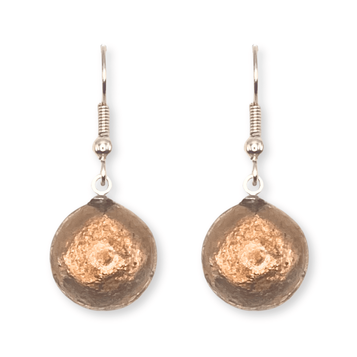 Nougat Cabouchon Shiny Fish Hook Earrings | The Jewellery Stop